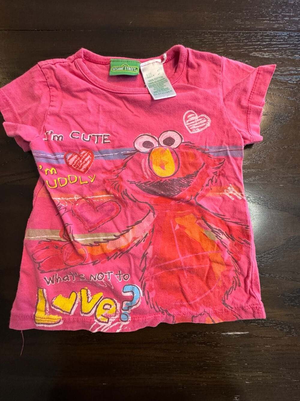 Sesame Street Elmo T-Shirt Size 4T Pink Cotton Graphic Tee